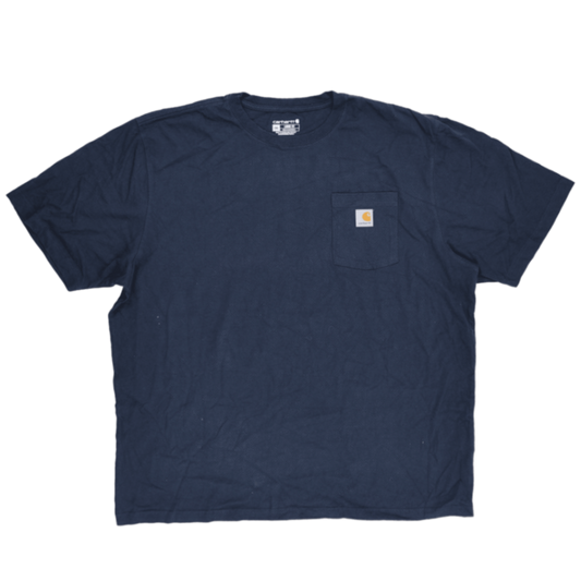 Carhartt Loose Fit 2XL Navy Blue Pocket T-Shirt Cotton Casual Crew Neck