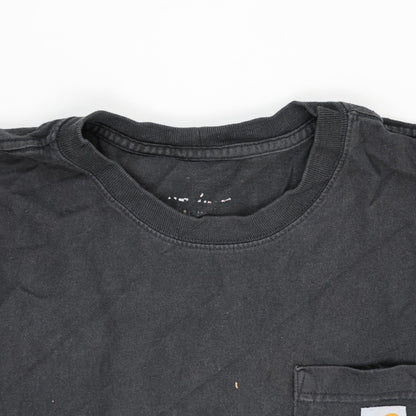 Carhartt Black Heavyweight Pocket T-Shirt Men's Large Cotton Crew Neck Workwear Casual