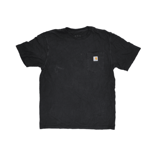 Carhartt Black Heavyweight Pocket T-Shirt Men's Large Cotton Crew Neck Workwear Casual