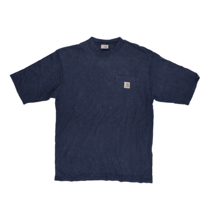 Carhartt Navy Cotton T-Shirt Large Vintage Casual Crew Neck