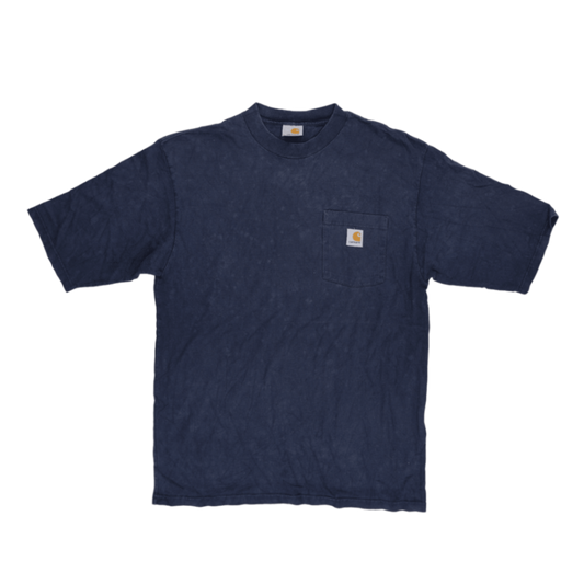 Carhartt Navy Cotton T-Shirt Large Vintage Casual Crew Neck