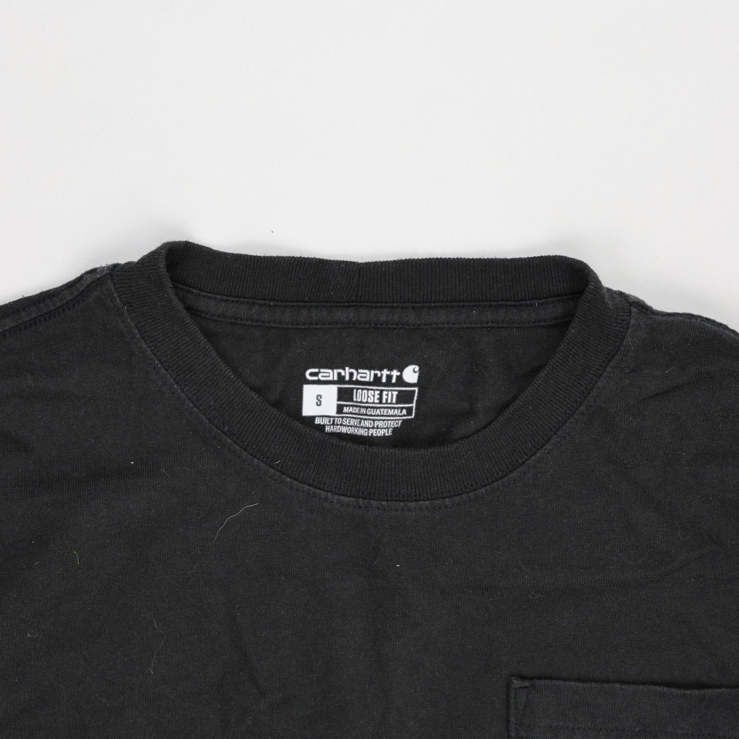 Carhartt SkillsUSA Support The Trades Black Long Sleeve Loose Fit T-Shirt Small Cotton Workwear Crew Neck