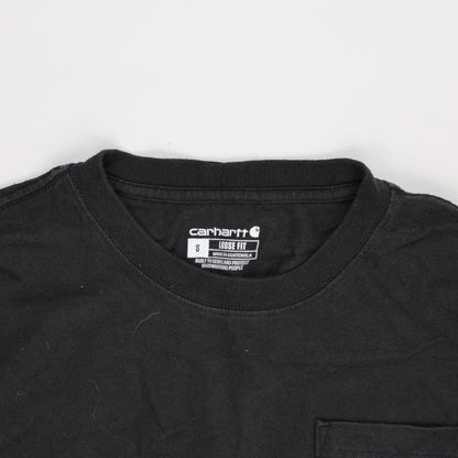Carhartt SkillsUSA Support The Trades Black Long Sleeve Loose Fit T-Shirt Small Cotton Workwear Crew Neck