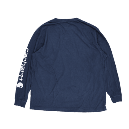 Carhartt Navy Blue Long Sleeve T-Shirt XL Cotton Crew Neck