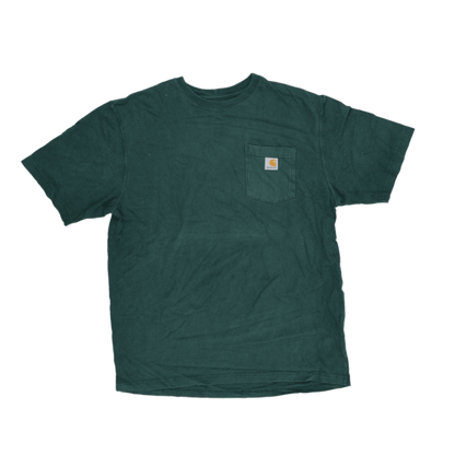 Carhartt Green Original Fit Pocket T-Shirt Large Tall Cotton Casual Crew Neck