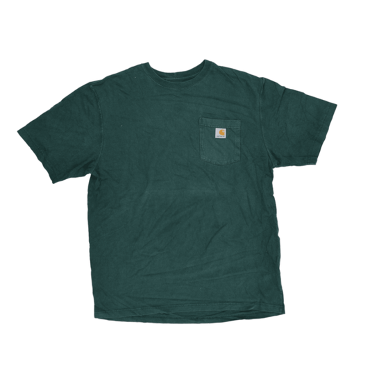 Carhartt Green Original Fit Pocket T-Shirt Large Tall Cotton Casual Crew Neck