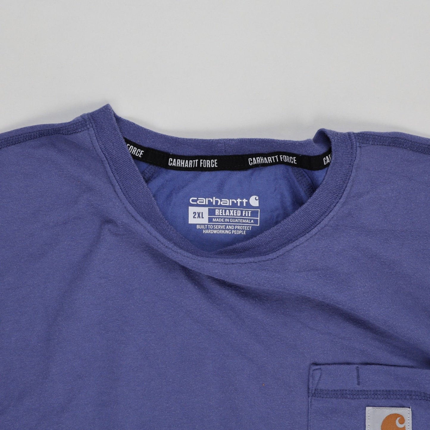 Carhartt Force Relaxed Fit Cotton T-Shirt Blue 2XL XXL Casual Workwear Crew Neck