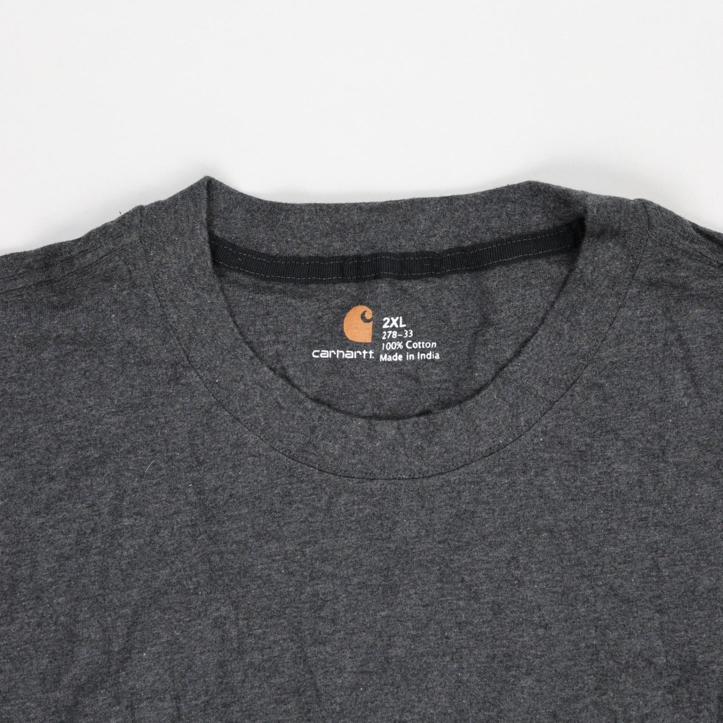 Carhartt Men's Charcoal Grey 2XL Pocket T-Shirt 100% Cotton Crew Neck Short Sleeve