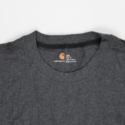 Carhartt Men's Charcoal Grey 2XL Pocket T-Shirt 100% Cotton Crew Neck Short Sleeve