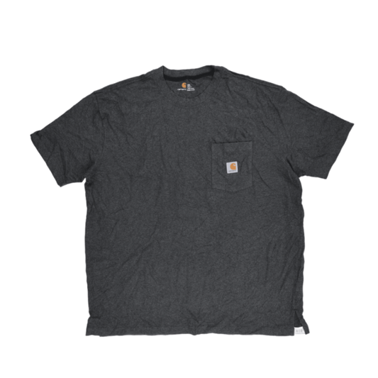 Carhartt Men's Charcoal Grey 2XL Pocket T-Shirt 100% Cotton Crew Neck Short Sleeve