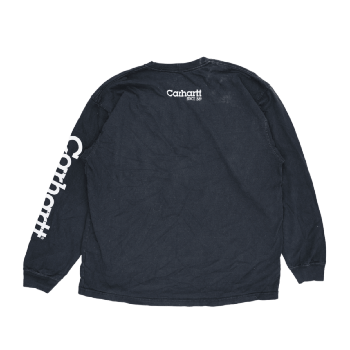 Carhartt Black Long Sleeve T-Shirt XL 100% Cotton Crew Neck Men's Top