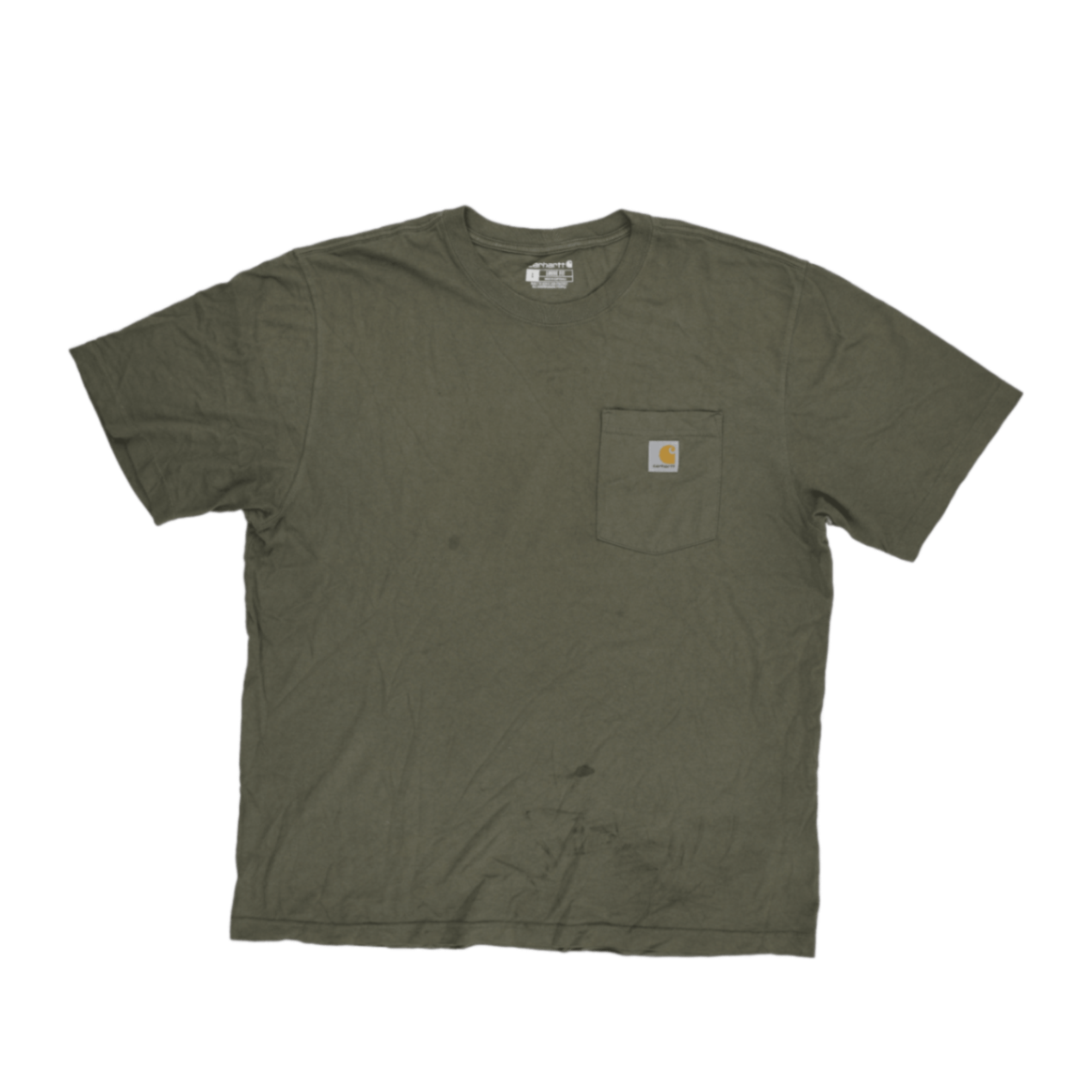 Carhartt Loose Fit Khaki Green Cotton Pocket T-Shirt Size Large