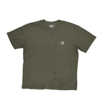 Carhartt Loose Fit Khaki Green Cotton Pocket T-Shirt Size Large