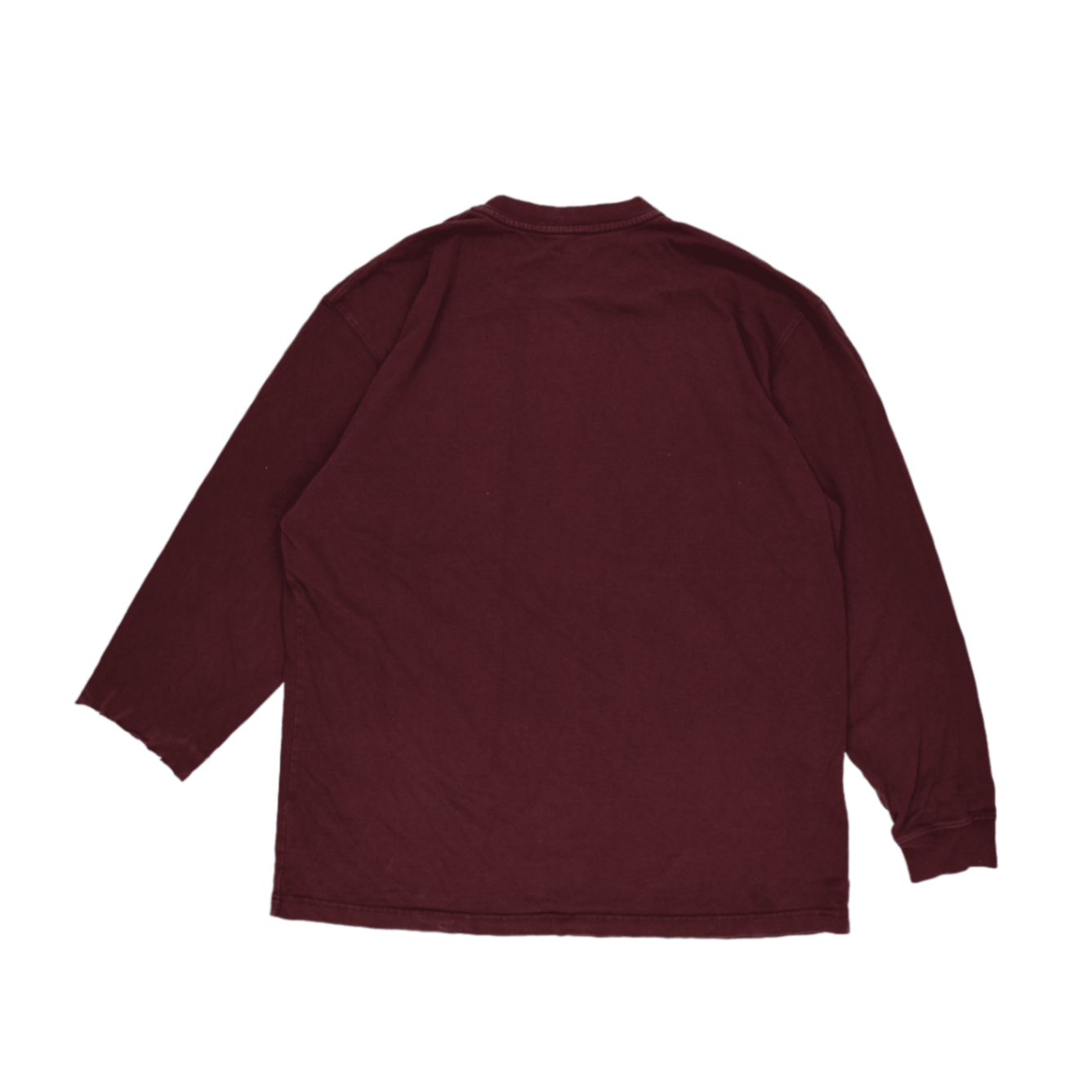 Carhartt Burgundy Cotton Henley Long Sleeve Shirt Size Large Vintage