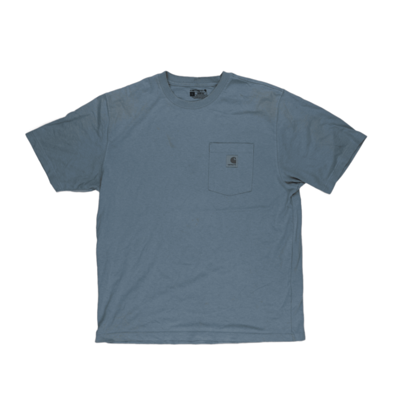 Carhartt Blue Crew Neck T-Shirt Large Cotton Casual Men's Clothing