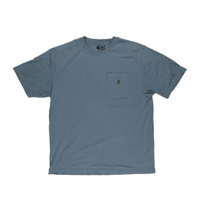 Carhartt Blue Crew Neck T-Shirt Large Cotton Casual Men's Clothing