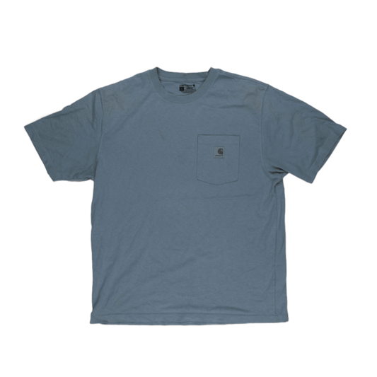 Carhartt Blue Crew Neck T-Shirt Large Cotton Casual Men's Clothing