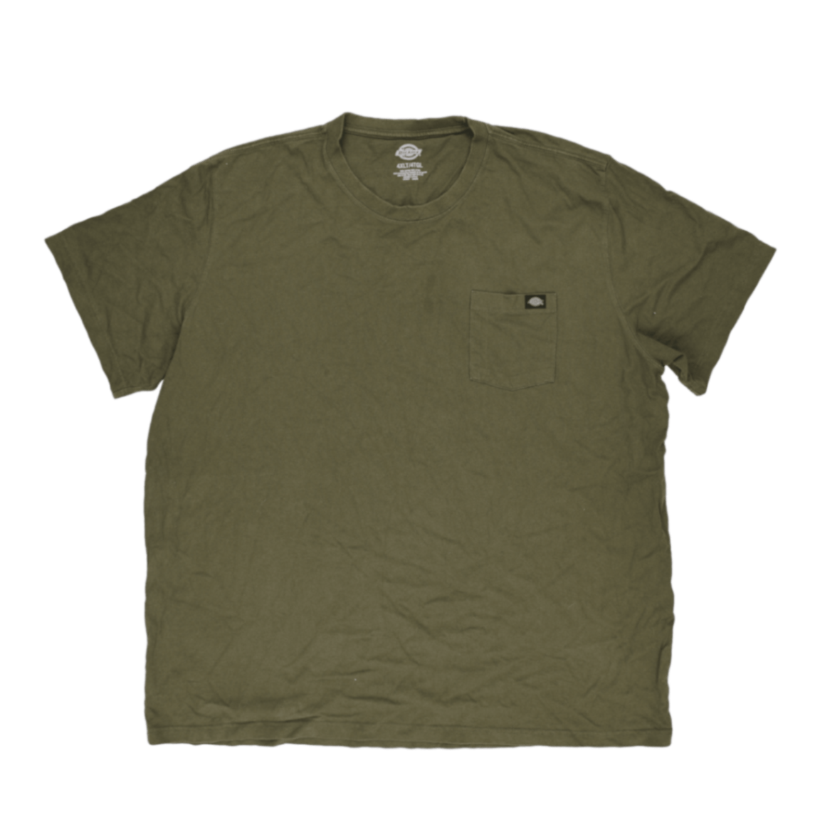 Dickies Olive Green 100 Percent Cotton Pocket T-Shirt 4XLT Casual Crew Neck Men