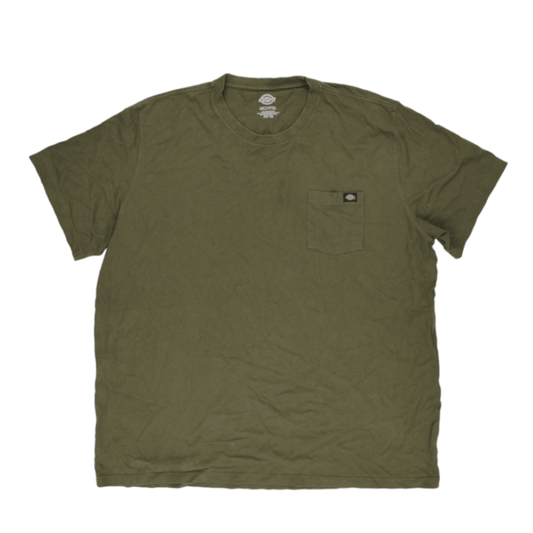 Dickies Olive Green 100 Percent Cotton Pocket T-Shirt 4XLT Casual Crew Neck Men