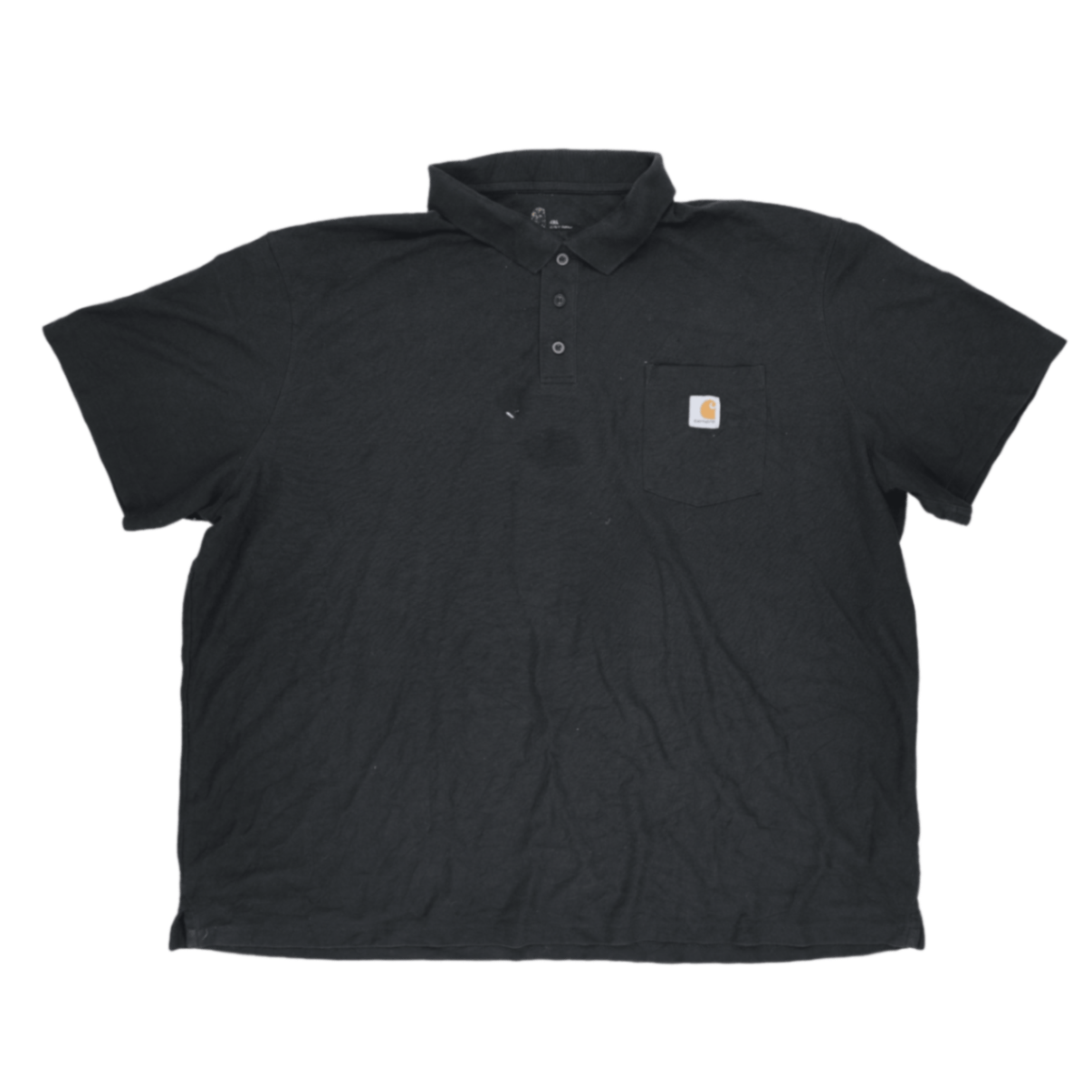 Carhartt Black Cotton Polo Shirt 4XL Vintage Mens Collared T-Shirt