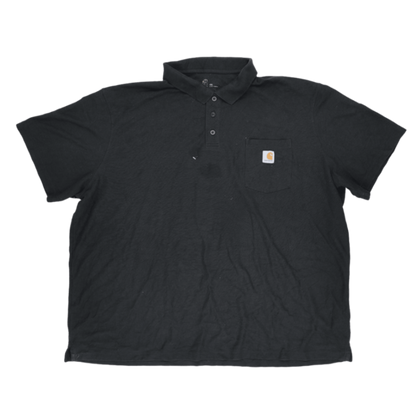 Carhartt Black Cotton Polo Shirt 4XL Vintage Mens Collared T-Shirt