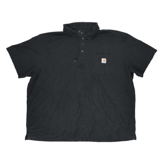 Carhartt Black Cotton Polo Shirt 4XL Vintage Mens Collared T-Shirt