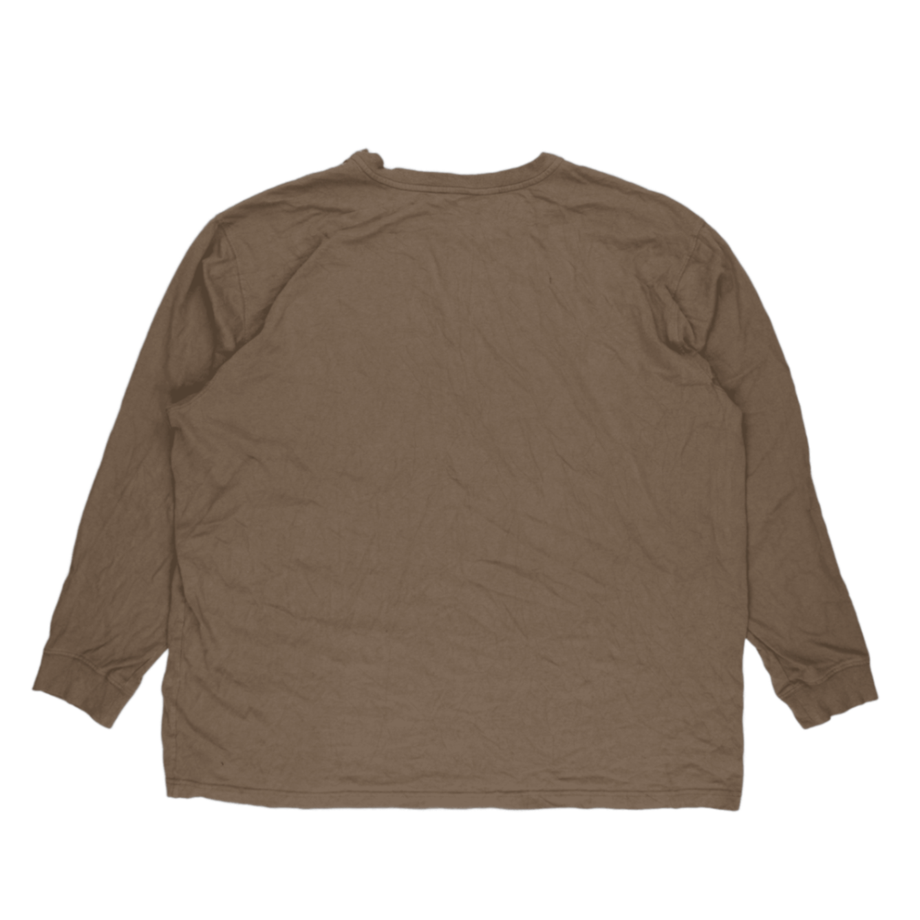Carhartt Brown Henley Long Sleeve Shirt 3XL Cotton Crew Neck Mens