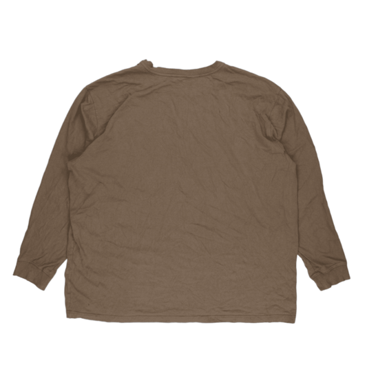Carhartt Brown Henley Long Sleeve Shirt 3XL Cotton Crew Neck Mens