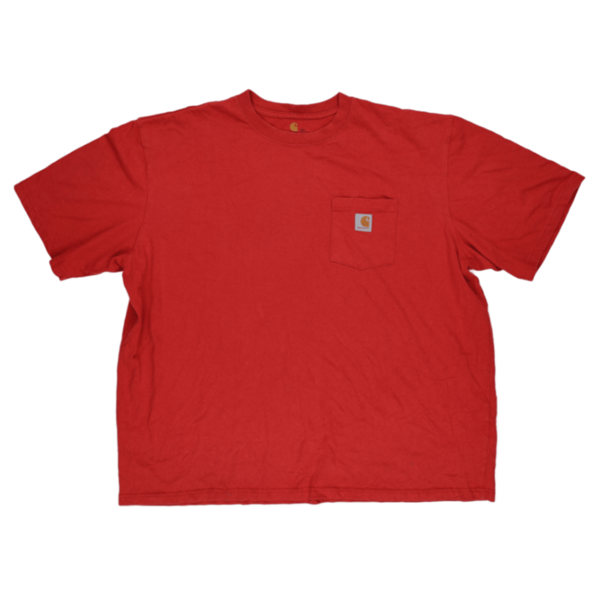 Carhartt Red 3XL Cotton Pocket T-Shirt for Men Crew Neck Casual Style