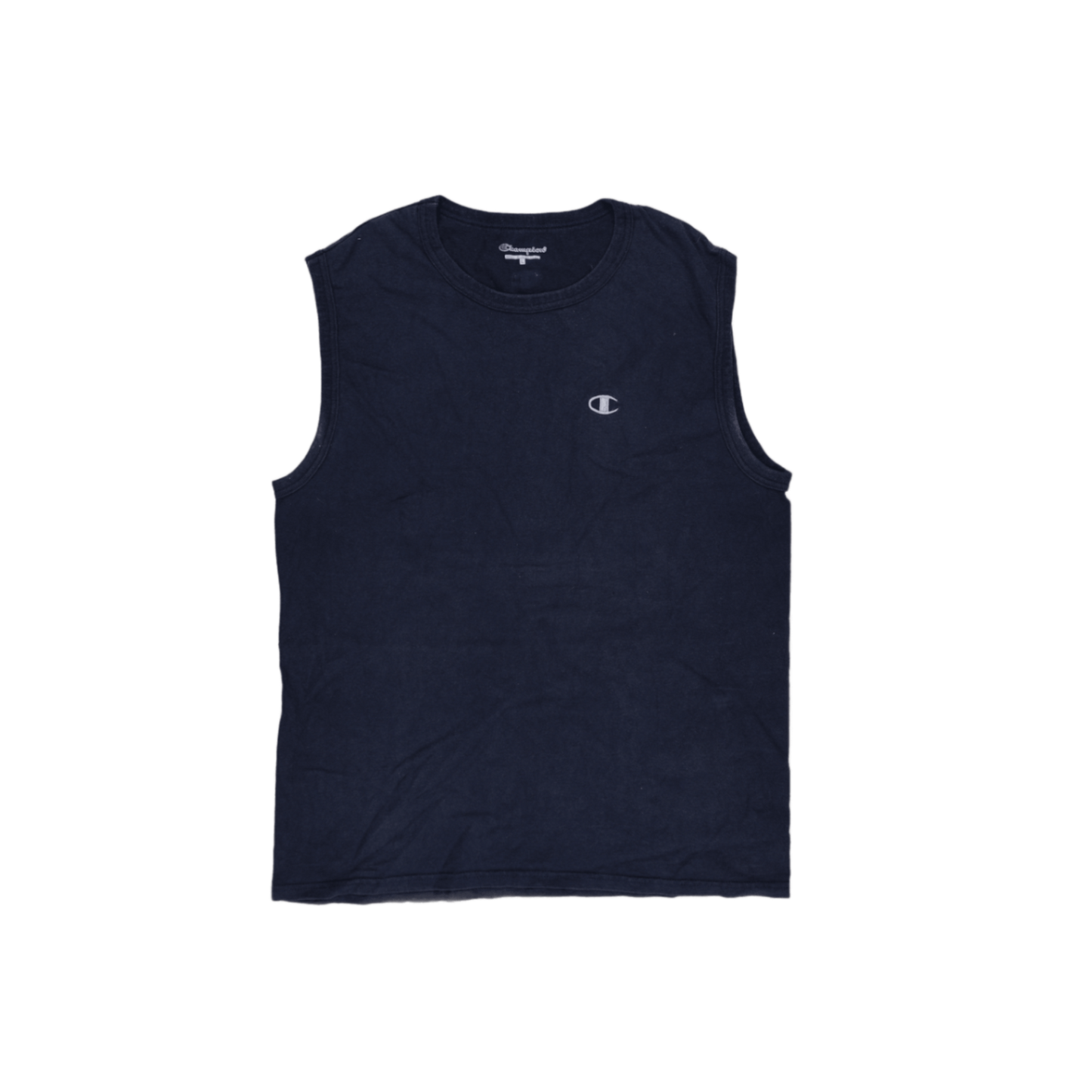 Champion Sleeveless Vest Top Navy Blue Large Cotton Blend Crew Neck
