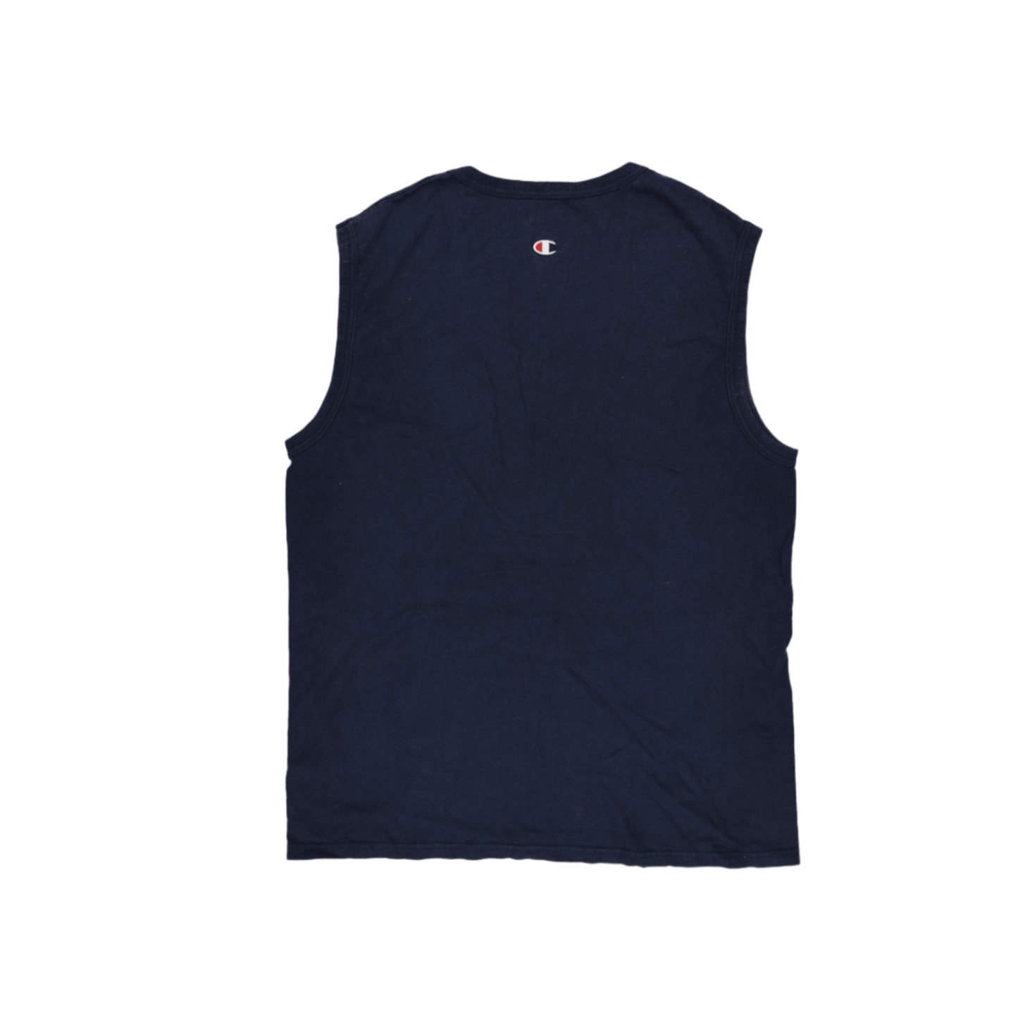 Champion Sleeveless Vest Top Navy Blue Large Cotton Blend Crew Neck