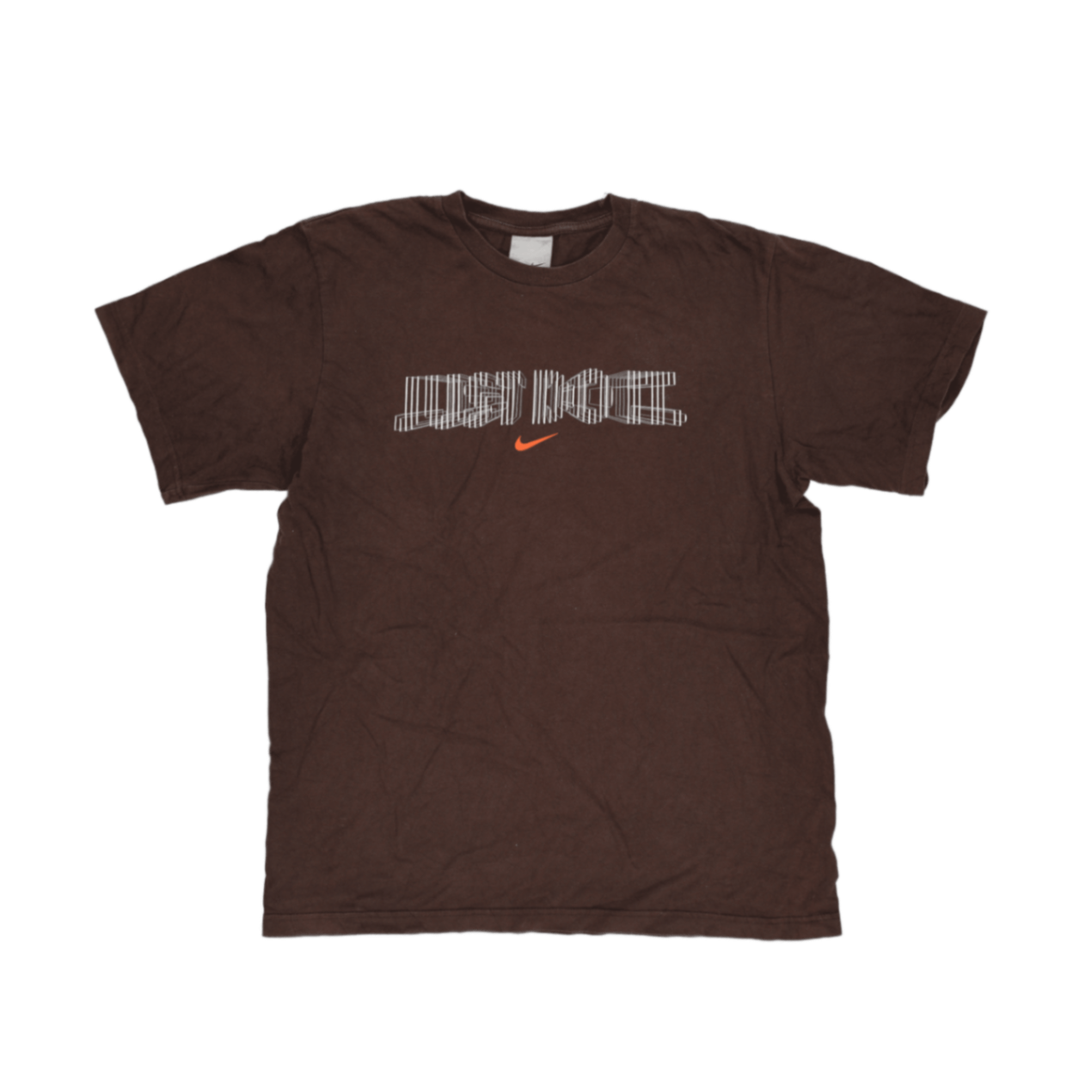 Nike Vintage Brown Just Do It Graphic T-Shirt Large 100% Cotton Crew Neck Casual