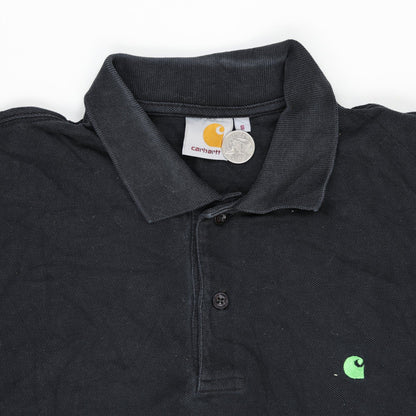Carhartt Black Cotton Short Sleeve Polo Shirt Size Small