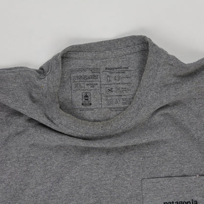 Patagonia Responsibili-Tee Grey Graphic T-Shirt XL 50% Recycled Cotton 50% Recycled Polyester Crew Neck