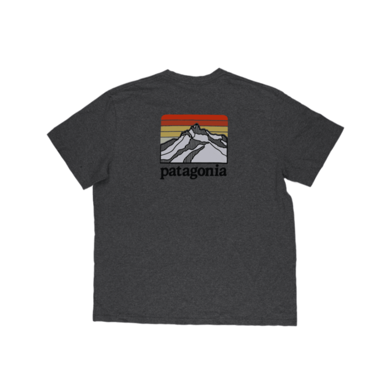 Patagonia Responsibili-Tee Grey Graphic T-Shirt XL 50% Recycled Cotton 50% Recycled Polyester Crew Neck