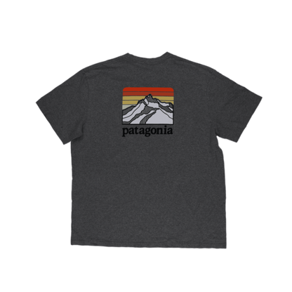 Patagonia Responsibili-Tee Grey Graphic T-Shirt XL 50% Recycled Cotton 50% Recycled Polyester Crew Neck