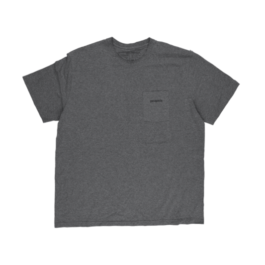 Patagonia Responsibili-Tee Grey Graphic T-Shirt XL 50% Recycled Cotton 50% Recycled Polyester Crew Neck