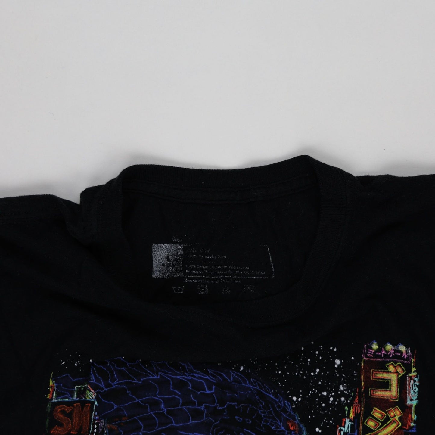 Single City Godzilla Black Graphic T-Shirt Large 100% Cotton Crew Neck
