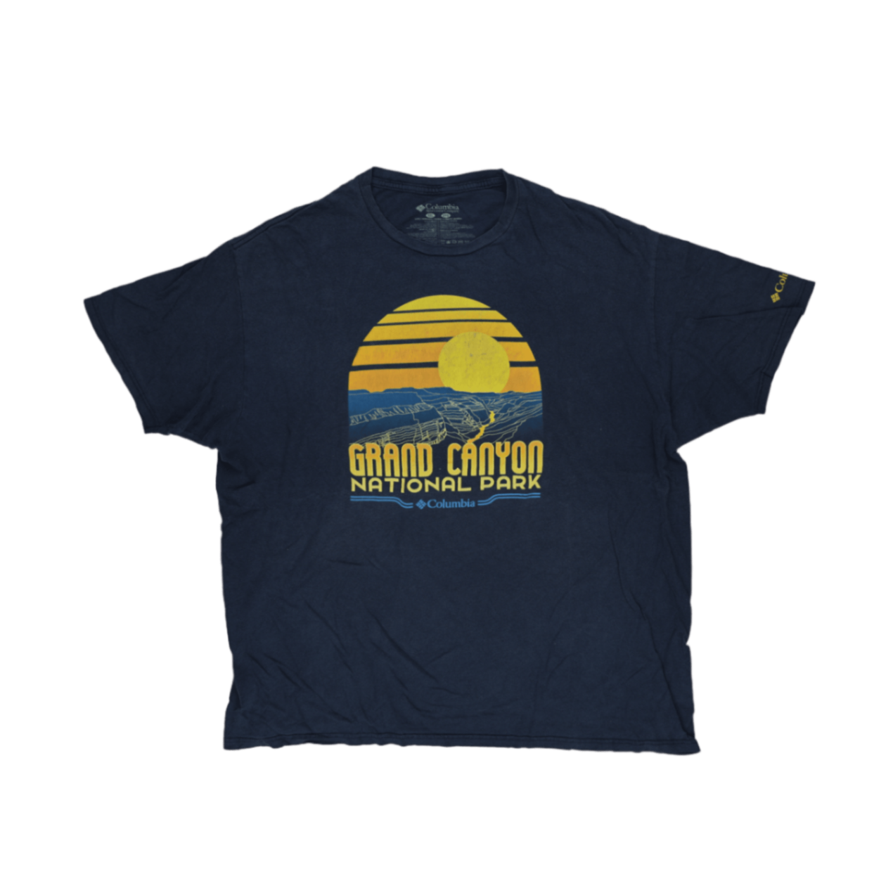 Columbia Grand Canyon Graphic T-shirt Navy Blue XXL Cotton Crew Neck