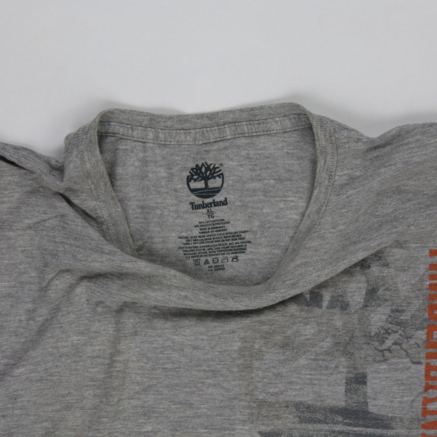 Timberland Grey Graphic Tee XL Cotton Crew Neck Short Sleeve T-Shirt for Men
