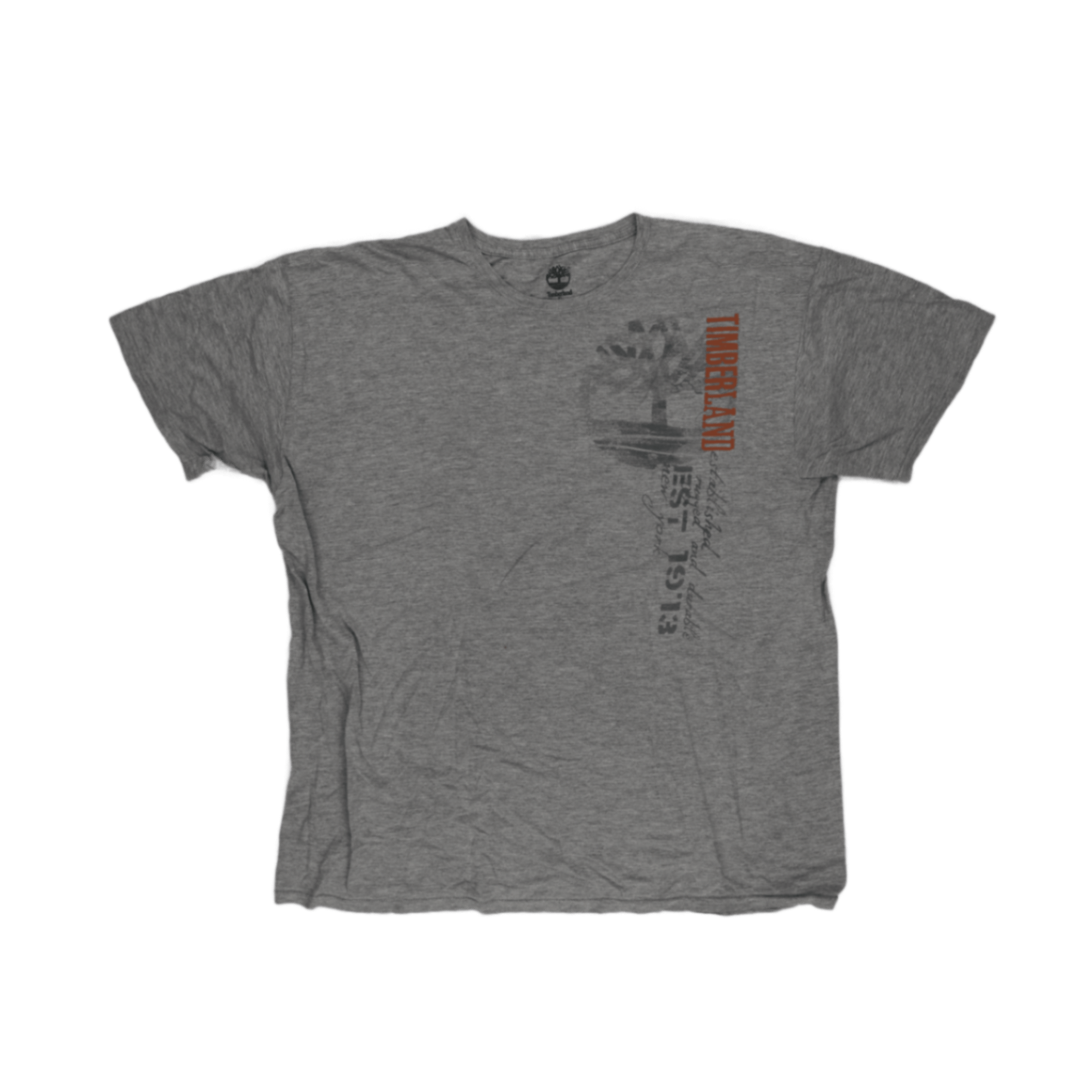 Timberland Grey Graphic Tee XL Cotton Crew Neck Short Sleeve T-Shirt for Men