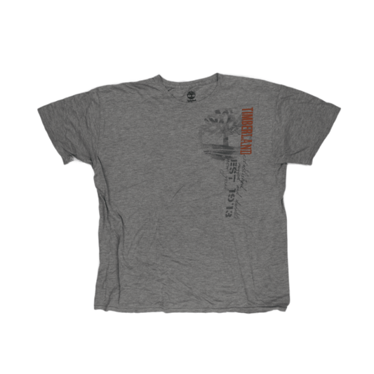 Timberland Grey Graphic Tee XL Cotton Crew Neck Short Sleeve T-Shirt for Men