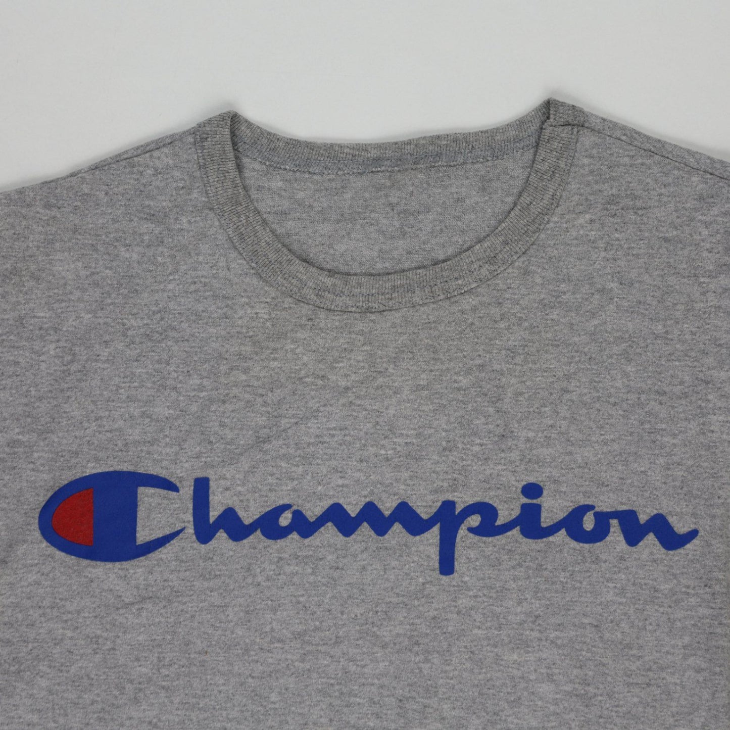 Champion Grey Crew Neck Cotton T-Shirt Size Large for Men