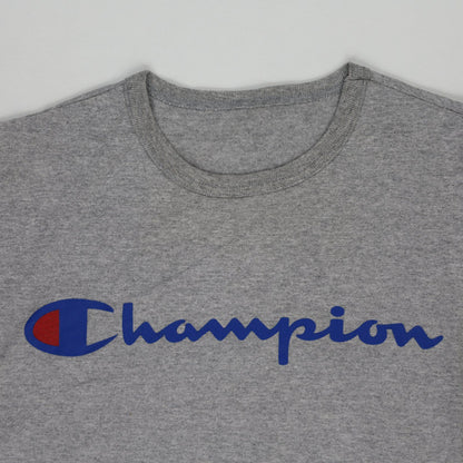 Champion Grey Crew Neck Cotton T-Shirt Size Large for Men