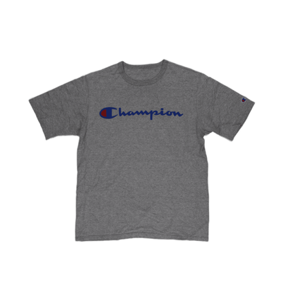 Champion Grey Crew Neck Cotton T-Shirt Size Large for Men