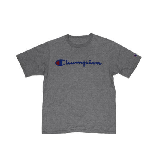 Champion Grey Crew Neck Cotton T-Shirt Size Large for Men