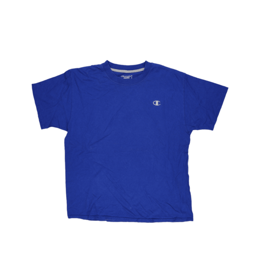 Champion Authentic Blue Crew Neck T-Shirt Large Cotton