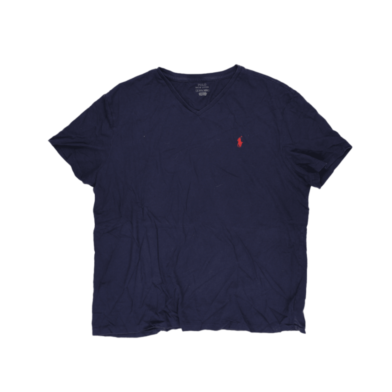 Ralph Lauren Navy Blue V-Neck Cotton T-Shirt Large Classic Fit