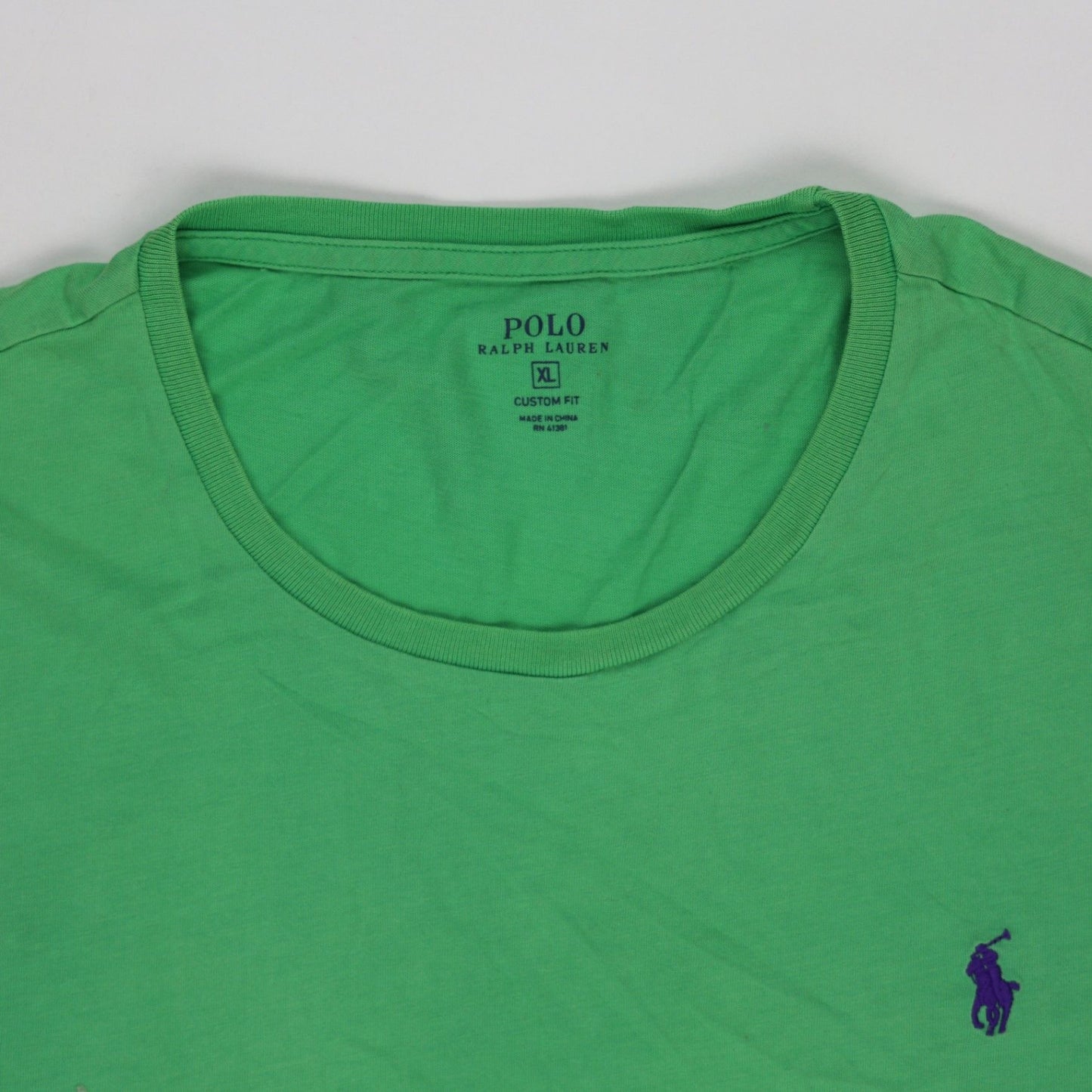 Polo Ralph Lauren Men's Green Custom Fit T-Shirt XL Cotton Crew Neck