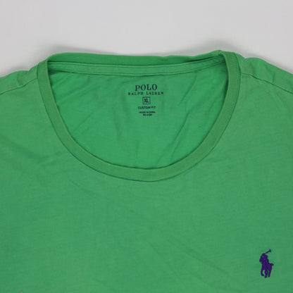 Polo Ralph Lauren Men's Green Custom Fit T-Shirt XL Cotton Crew Neck